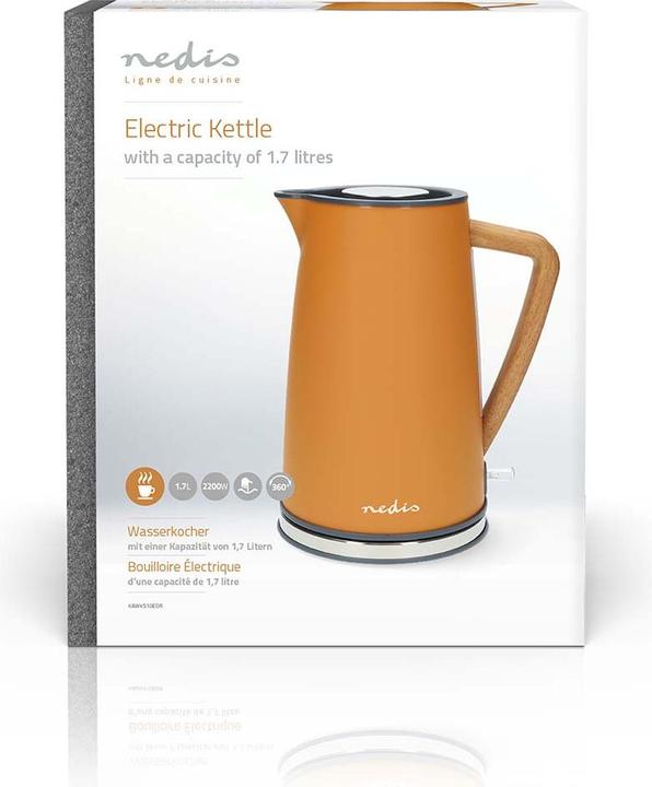 Immagine prodotto Nedis Bollitore | 1,7 l | Soft-Touch | Arancione | Ruota di 360 gradi | Elemento riscaldante nascosto | (1.70 l)