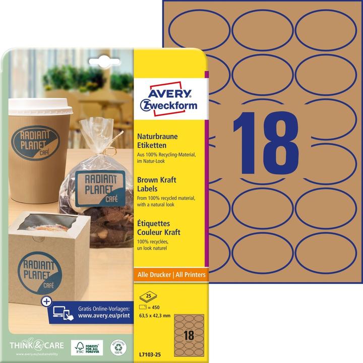 Image du produit Avery Étiquettes marron naturel