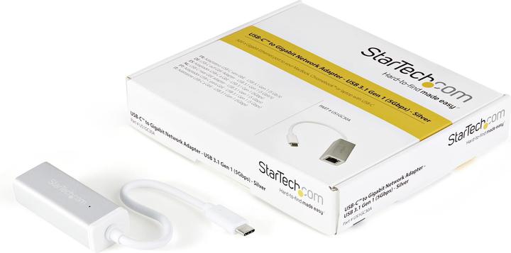 Actual product image StarTech USB-C To Gbe Adapter - Silver (USB-C, RJ45 (1x))