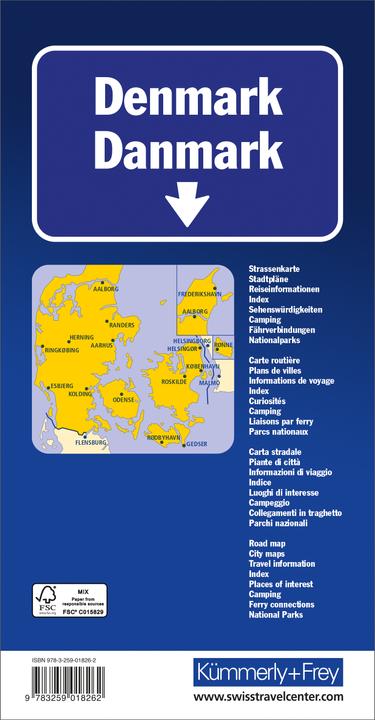 Immagine prodotto Carta stradale della Danimarca 1:300 000