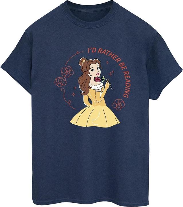 Disney Beauty And The Beast I'd Rather Be Reading Baumwolle Boyfriend TShirt