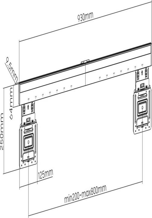 Image du produit SpeaKa Professional SP-TVM-612 Support TV mural 109,2 cm (43") - 254,0 cm (100") (100", 75 kg)
