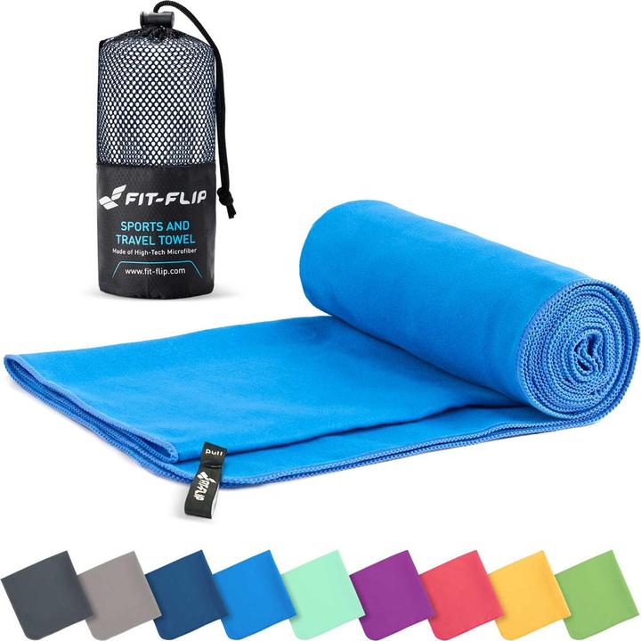 Produktbild Fit-Flip Mikrofaser Handtuch schnelltrocknend mit Tasche 100x200cm (100 x 200 cm)