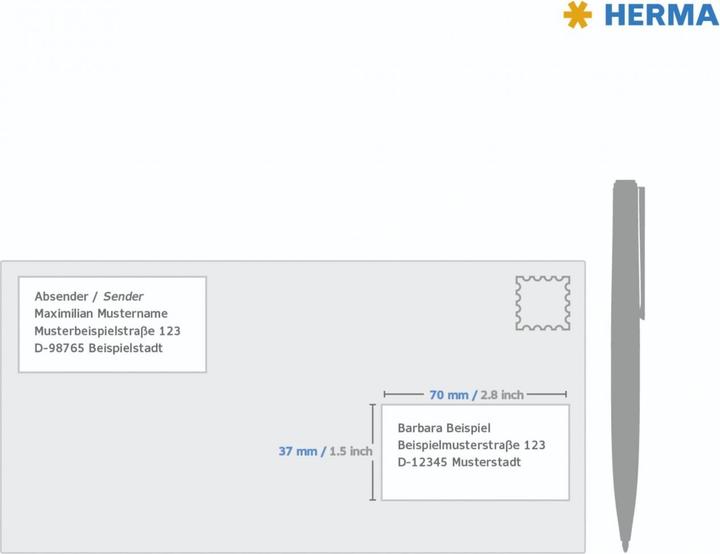 Actual product image HERMA Address labels A4