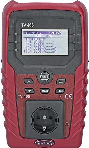 Actual product image Testboy Appliance tester TV 465 pro with protective conductor / insulation resistance L235xW140xH80mm