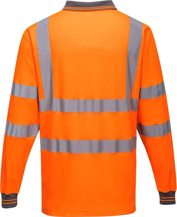 Actual product image Portwest Mens Hi-Vis Long-Sleeved Safety Polo Shirt (S)
