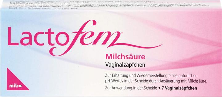 Produktbild Mibe Lactofem Milchsäure Vaginalzäpfchen, 7 St SUP (Vaginalzäpfchen)