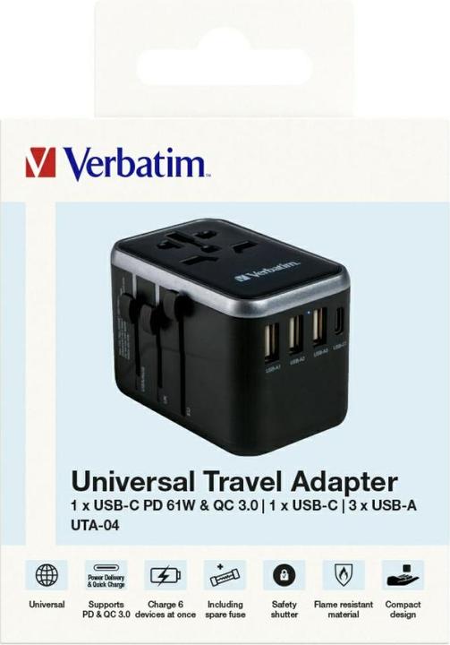 Actual product image Verbatim Universal Travel Adapter