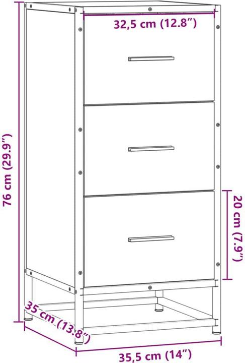 Produktbild VidaXL Sideboard (35.5 x 35 x 76 cm)