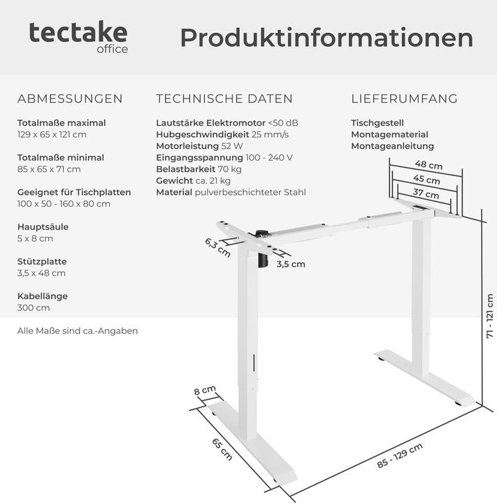 Produktbild tectake Elektrisches Tischgestell