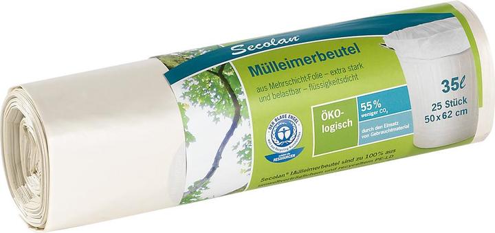 Productafbeelding Secolan Afvalzakken 35,0 l wit 25,0 µm, 20 stuks. (20 x, 35 l)