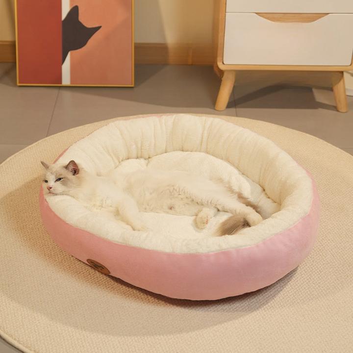 Immagine prodotto Alopini Kuscheliges graues Plüschbett für Haustiere - grosses ovales Nest für Katzen und Hunde, warme (Cane, Gatto)