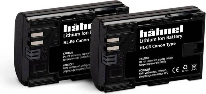 Image du produit Hähnel HL-E6, batterie de 2 appareils photo remplace la batterie d'origine LP-E6 7.2 V 1650 mAh (Batterie)