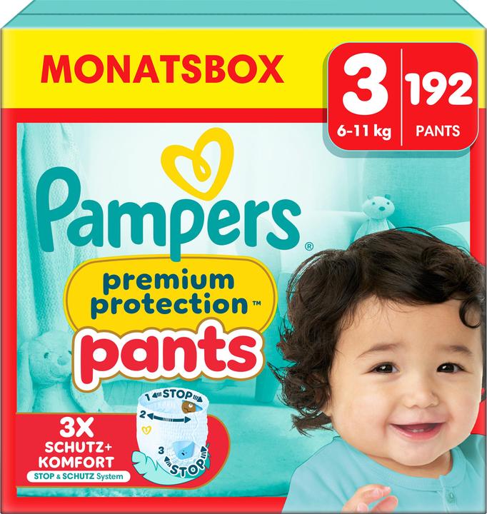 Produktbild Pampers Premium Protection Pants (Gr. 3, Monatsbox, 192 Stück)