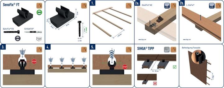 Produktbild Sihga Terrassenverbinder SenoFix FT Holz