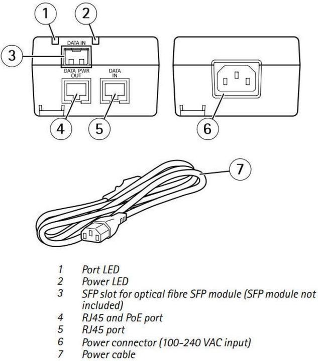 Immagine prodotto Axis T8154 60W SFP Midspan (802.3af (PoE), Proprietario 24V, 60 W)