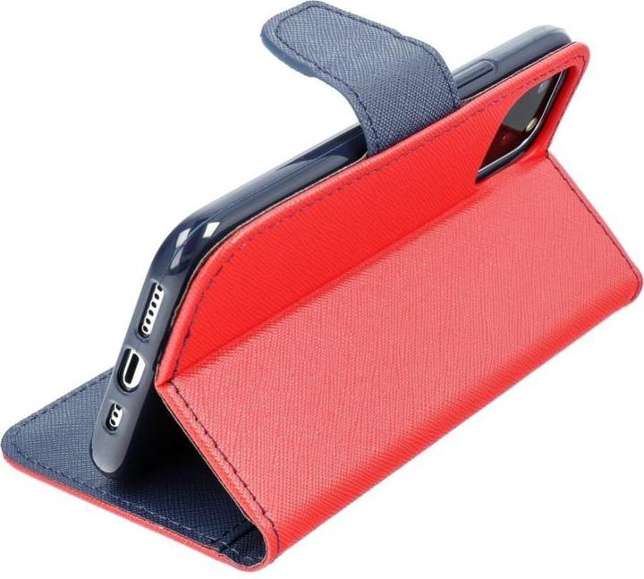 Actual product image OEM Book case FANCY Book case for IPHONE 16 Pro red / navy (Apple iPhone 16 Pro)