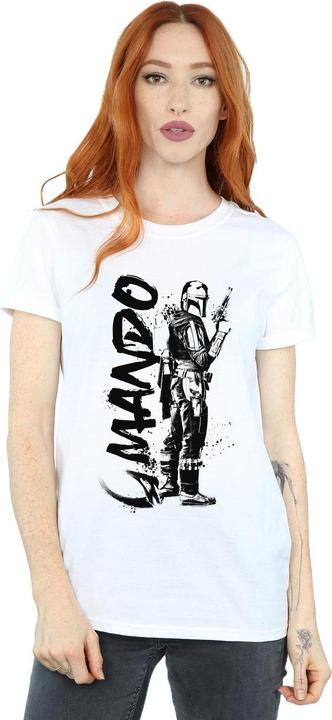 Immagine prodotto Star Wars The Mandalorian Splat Mando Maglietta Ampia Donna (L)