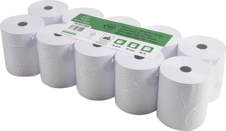 Actual product image Exacompta Receipt Rolls 1ply o /set 60g 76x70x12