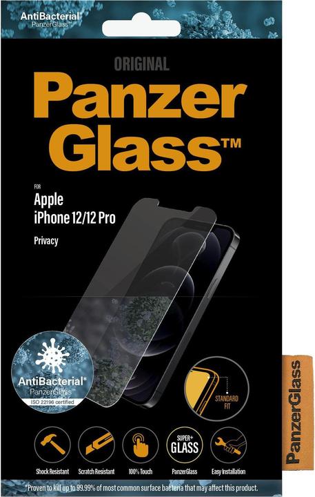 Produktbild PanzerGlass Screen Protector Privacy (1 Stück, Apple iPhone 12, Apple iPhone 12 Pro)