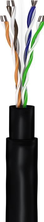 Produktbild Goobay CAT 6 Outdoor Netzwerkkabel-Set, U/UTP, Schwarz, 100 m (U/UTP, CAT6, 100 m)
