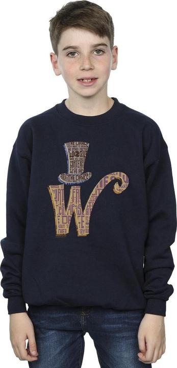 Actual product image Willy Wonka & the Chocolate Factory Boys W Logo Hat Sweatshirt (116)