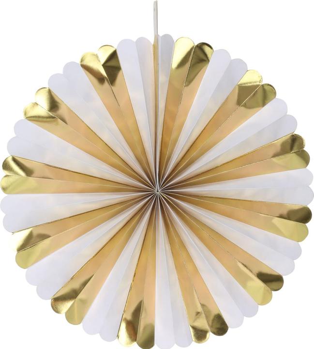 Image du produit Casativo Eventails décoratifs en papier, 5 pièces, or et blanc