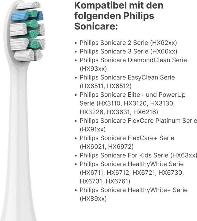 Produktbild Hermex Zahnbürstenkopf Alternative Ersatzbürsten zu Philips Sonicare W2 (8 x)
