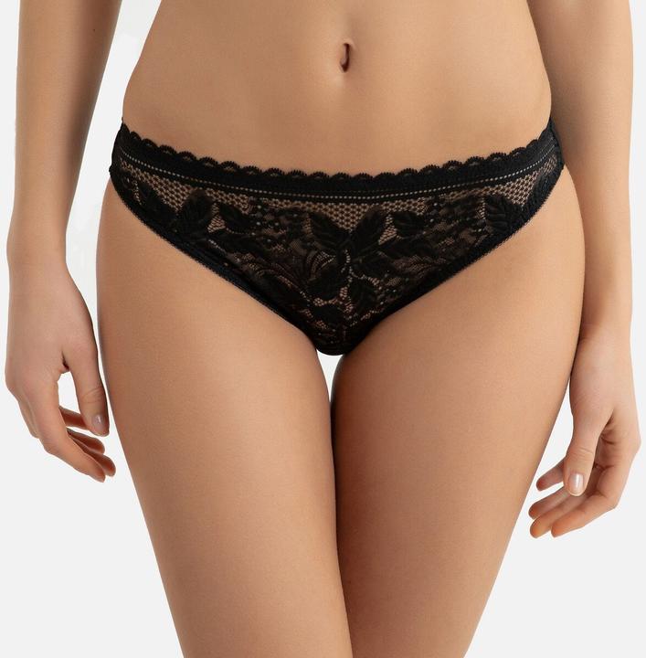 Image du produit La Redoute Collections Slip en microfibre avec détails en dentelle (42, Une unité par pack)