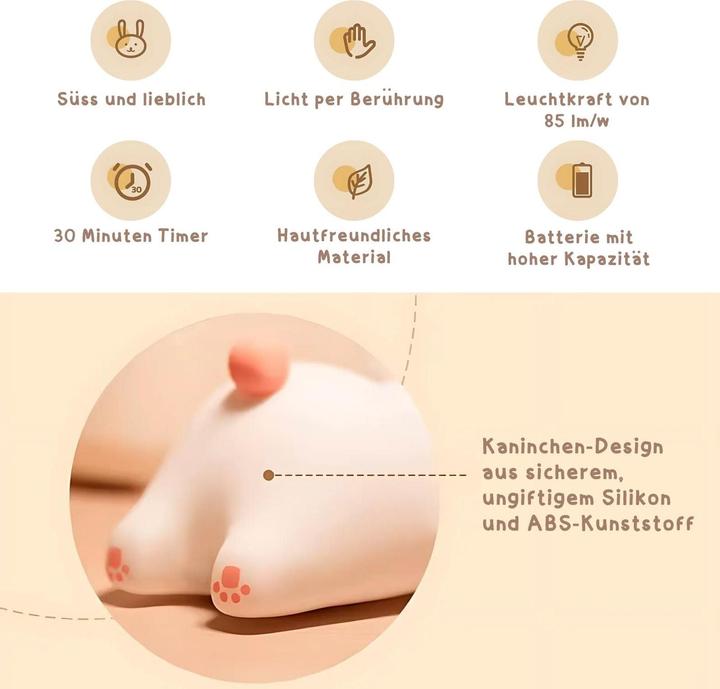 Actual product image Hermex LED rabbit night light