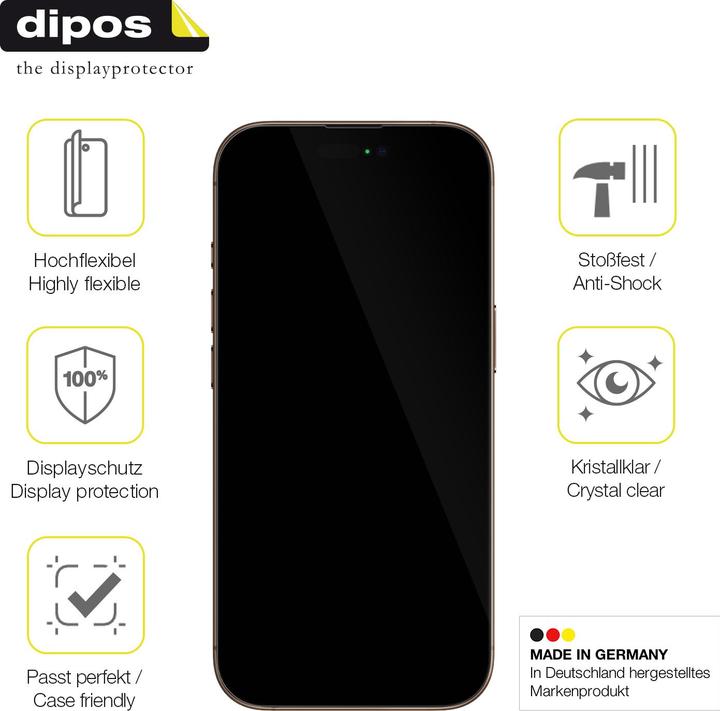 Produktbild Dipos 3D Full Cover Schutzfolie (1 Stück, Apple iPhone 16 Pro Max)