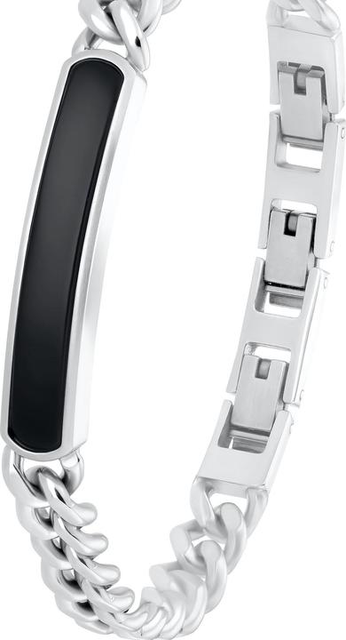 S.Oliver Armschmuck für Herren, Stainless Steel, Achat (18.50 cm, Edelstahl)