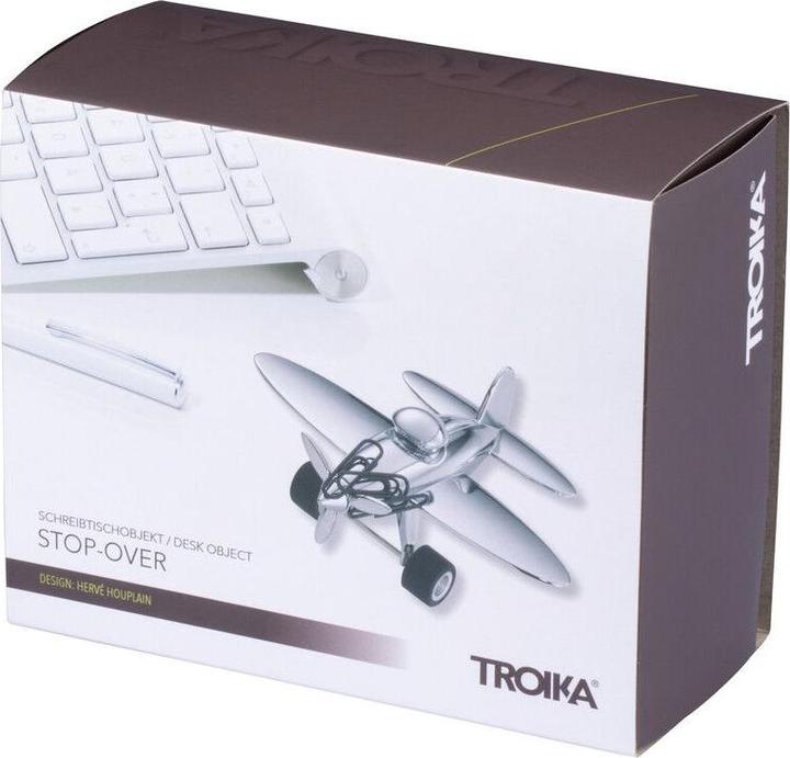 Image du produit Troika STOP-OVER Avion presse-papiers avec aimant à trombones, gris (4 x)