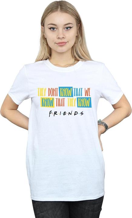 Actual product image Friends Womens/Ladies They Don't Know Script Cotton Boyfriend T-Shirt (M)
