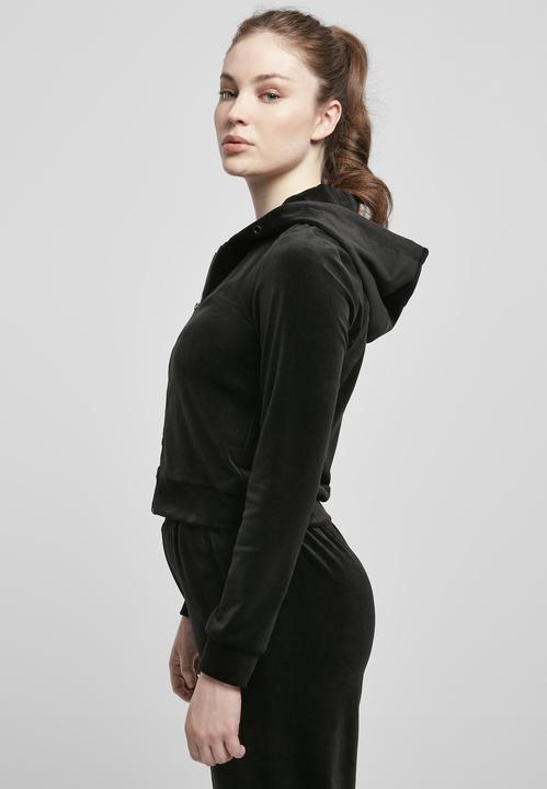 Image du produit Urban Classics Sweat à capuche en velours court avec fermeture éclair pour femmes (4XL)