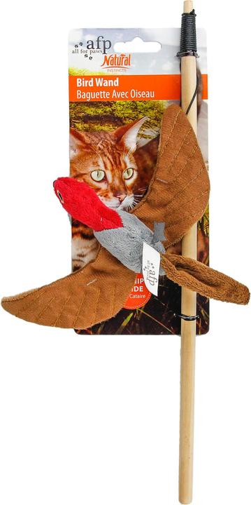 Produktbild All for Paws AFP Katzenspielzeug Natural Instincts - Katzenangel fliegender Vogel (Spielangel Katze)