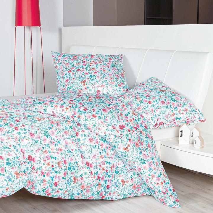 Produktbild Janine Mako-Satin Bettwäsche moments 98107 rosa mint (Bettwäsche Set, 155x220 cm + 80x80 cm)