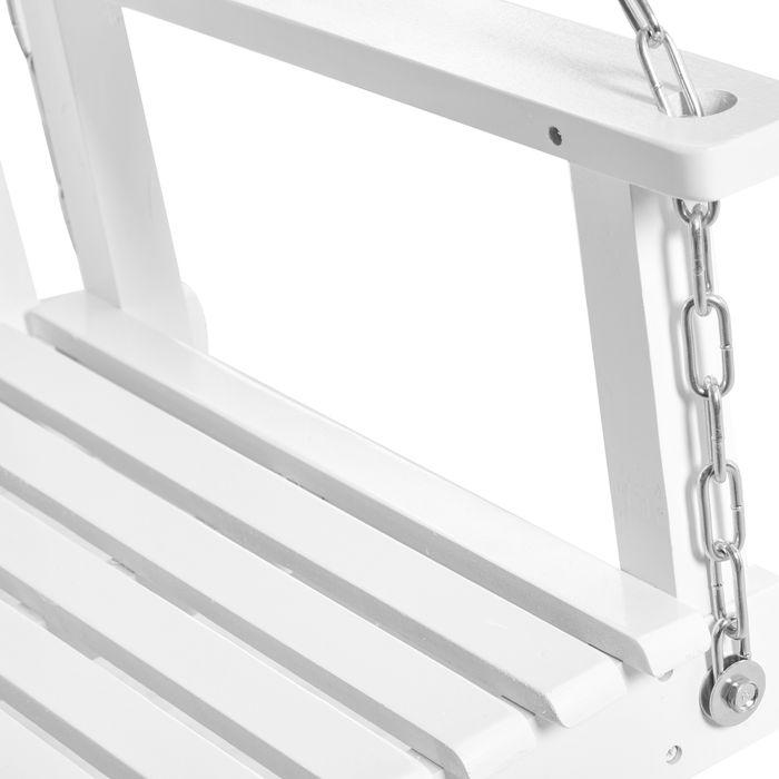 Actual product image Swisshandel24 Garden swing Swing bench Hanging bench for 2 people Solid wood Patio Terrace Backyard White 117 x