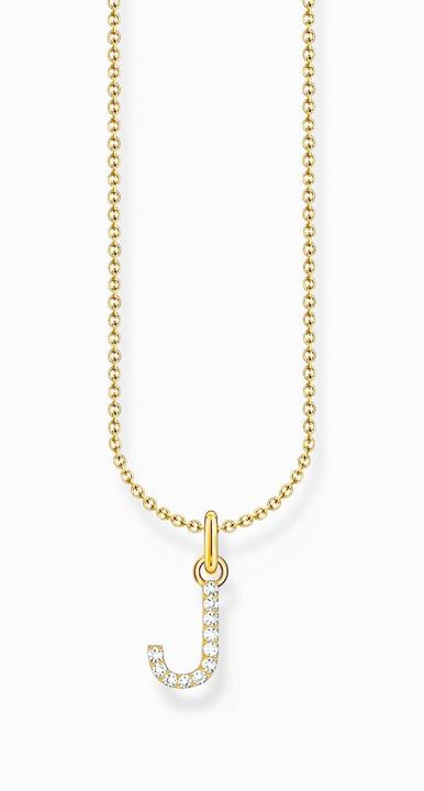 Immagine prodotto Thomas Sabo Catena placcata oro con ciondolo a forma di lettera J (Argento 925, 38 - 45 cm)