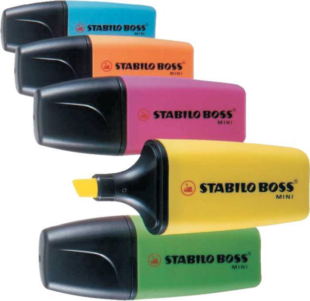 Produktbild STABILO BOSS MINI Textmarker (Gelb, Pink, Blau, 5 mm, 3 x)