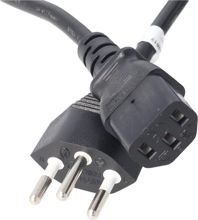 Produktbild AccuCell Netzkabel mit Schweiz-Stecker für IEC-Buchse C13 (2 m)