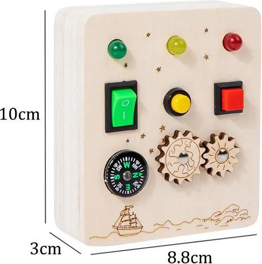 Activity Board Busy Board Jouet sensoriel en bois avec interrupteur lumineux LED Control Board Voyage activités