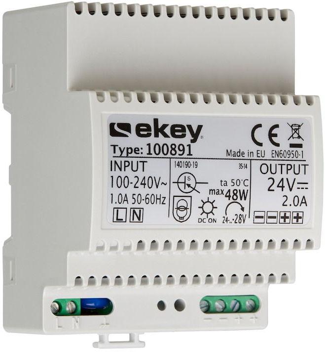 Actual product image Ekey DIN rail power supply 100891 230VAC - 24V DC 2A