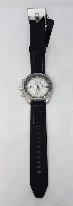 Produktbild Diesel DZ4483 MS9 Chrono Analoge Herren Quarz Uhr Silikon, Edelstahl, Schwarz/Silber (Chronograph, 47 mm)