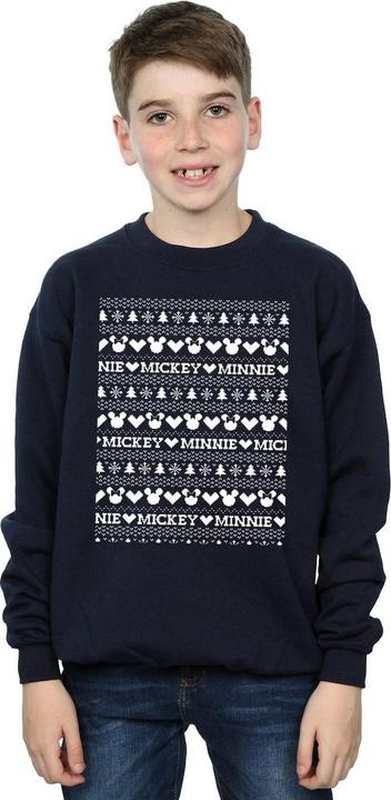 Actual product image Disney Boys Mickey And Minnie Christmas Fair Isle Sweatshirt (128)