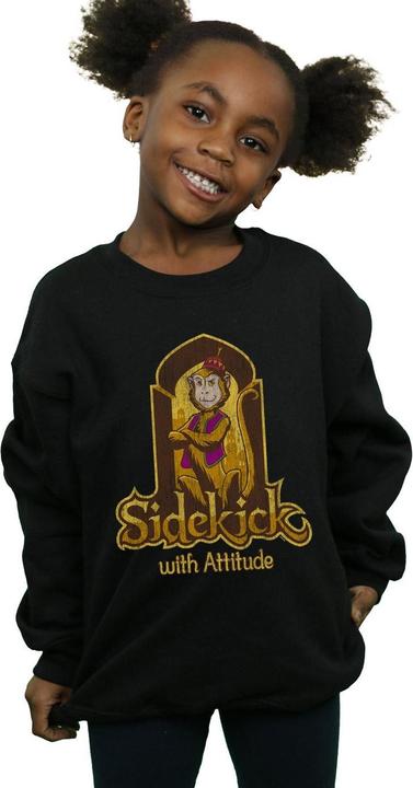 Actual product image Disney Girls Aladdin Movie Abu Sidekick With Attitude Sweatshirt (140, 146)