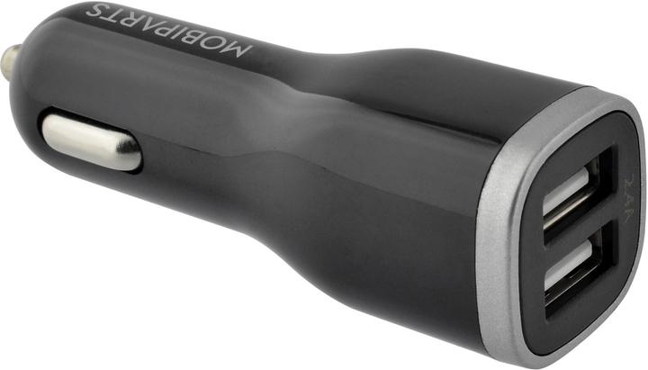 Actual product image Mobiparts Car Charger Dual USB 12W/2.4A + Micro USB Cable Black