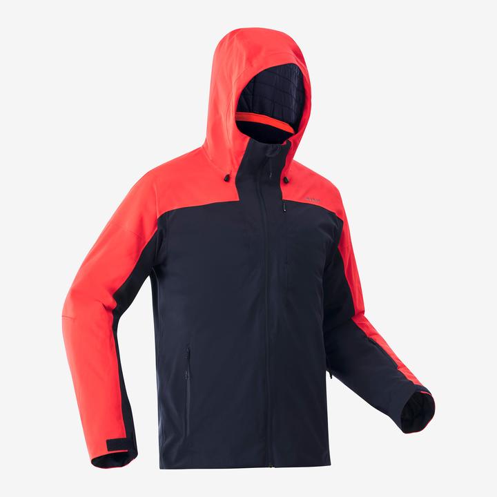 Wedze Skijacke Herren warm und wasserdicht - 500 marineblau/rot