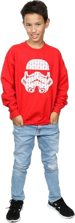 Actual product image Star Wars Boys Christmas Stormtrooper Helmet Sweatshirt (140, 146)