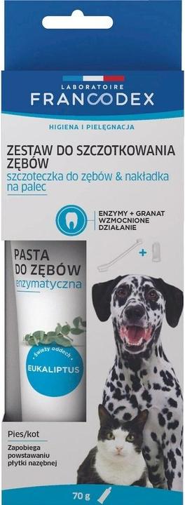 Francodex DE Zahnbürsten- und Zahnpasta-Set (Hund, Katze)